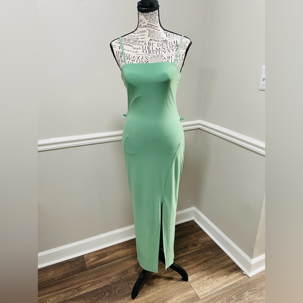 Guess Strapless Mint Green Midi Dress